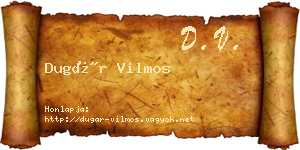 Dugár Vilmos névjegykártya